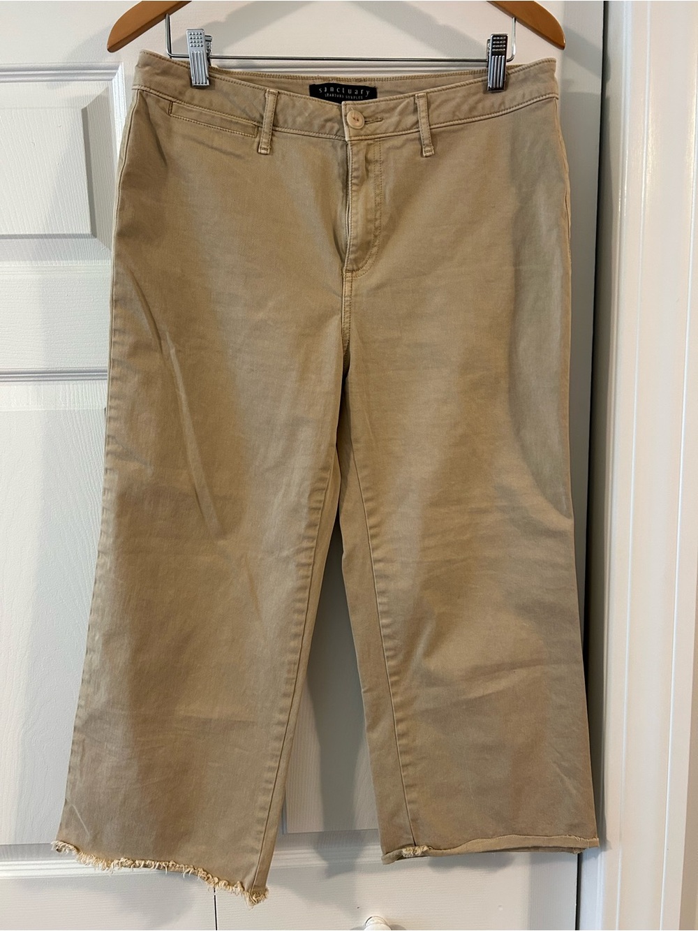 Sanctuary Tan Cropped Wide-Leg Pants